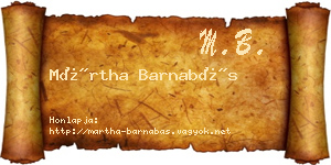 Mártha Barnabás névjegykártya